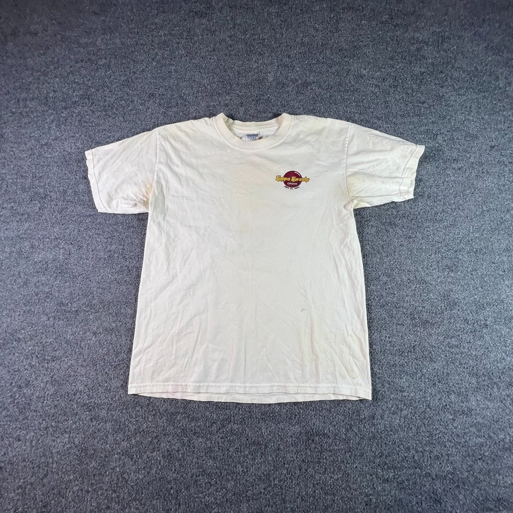 Gildan Ultra Cotton T-Shirt Men's L Beige Crew Neck Kappa Karaoke Crush 2002